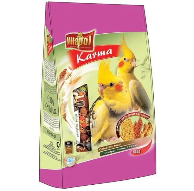 Корм Vitapol Karma полнорационный, для средних попугаев, 500 г