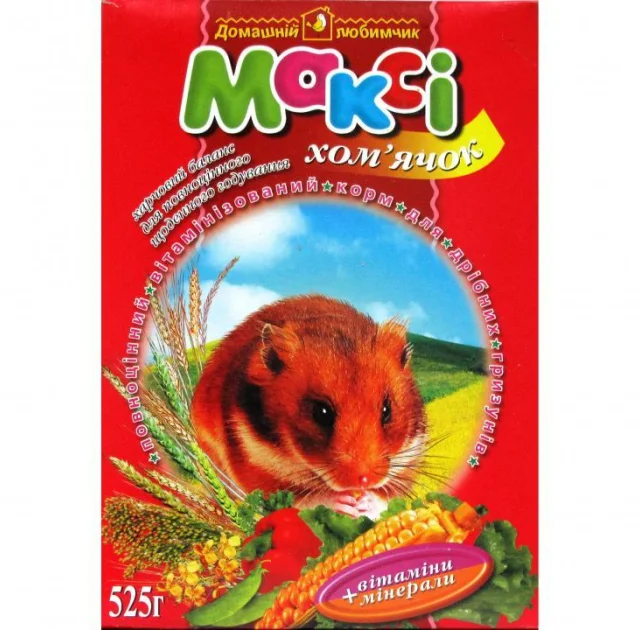 Макси корм хомячок, 525 г + мелок