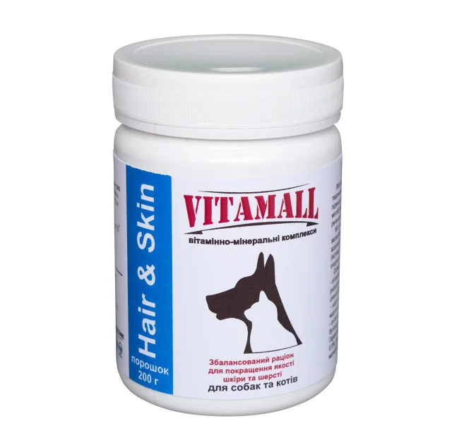 Витамины VitamAll Hair&Skin для кошек и собак, 200 г