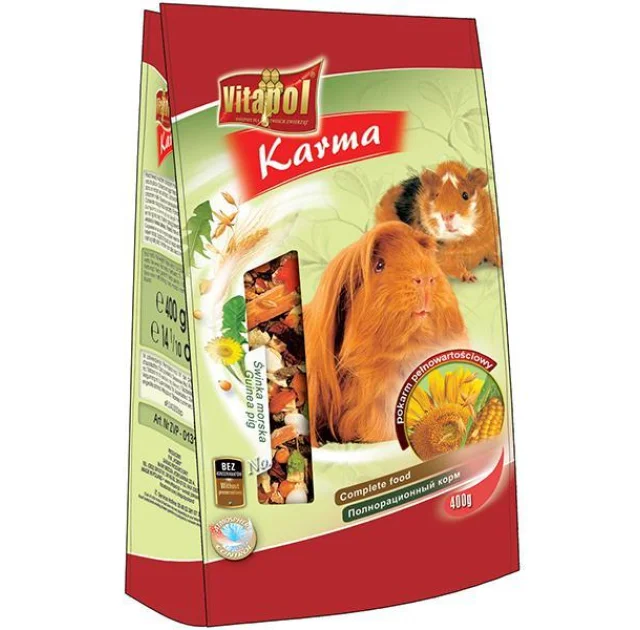 Корм Vitapol Karma для морских свинок, фруктовый, мягкая упаковка, 400 г