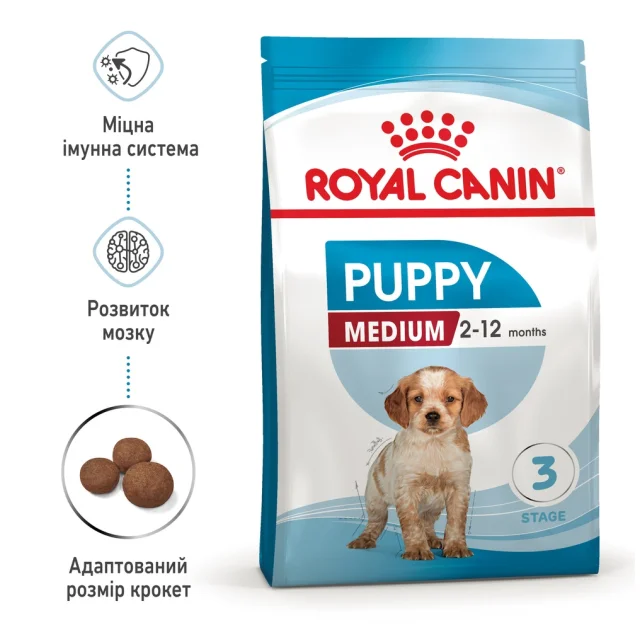 Сухий корм Royal Canin Medium Puppy для цуценят середніх порід до 12 місяців, 4 кг