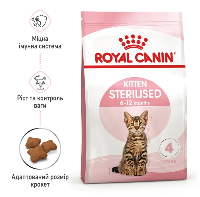 Сухой корм Royal Canin Kitten Sterilised для стерилизованных котят до 12 месяцев, 400 г