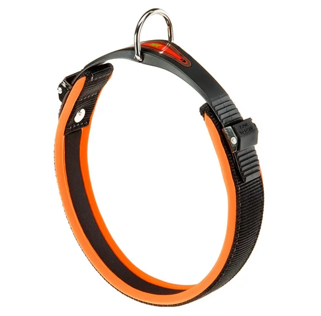 Ошейник на мягкой подкладке Ferplast Ergofluo C25/60 Orange для собак, A: 52÷60 см, B: 25 мм