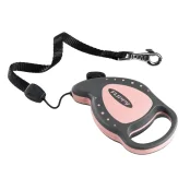 Поводок-рулетка для собак до 8 кг Ferplast Flippy Deluxe Mini Pink со шнуром, розовый, 3 м