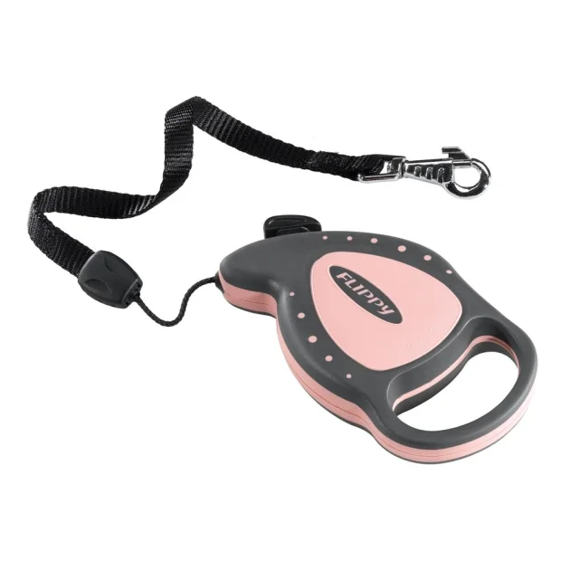 Поводок-рулетка для собак до 8 кг Ferplast Flippy Deluxe Mini Pink со шнуром, розовый, 3 м