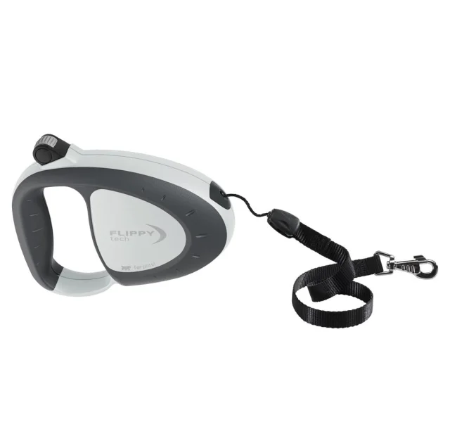 Поводок-рулетка для собак до 50 кг Ferplast Flippy Tech Cord L Grey, со шнуром, серый, 5 м