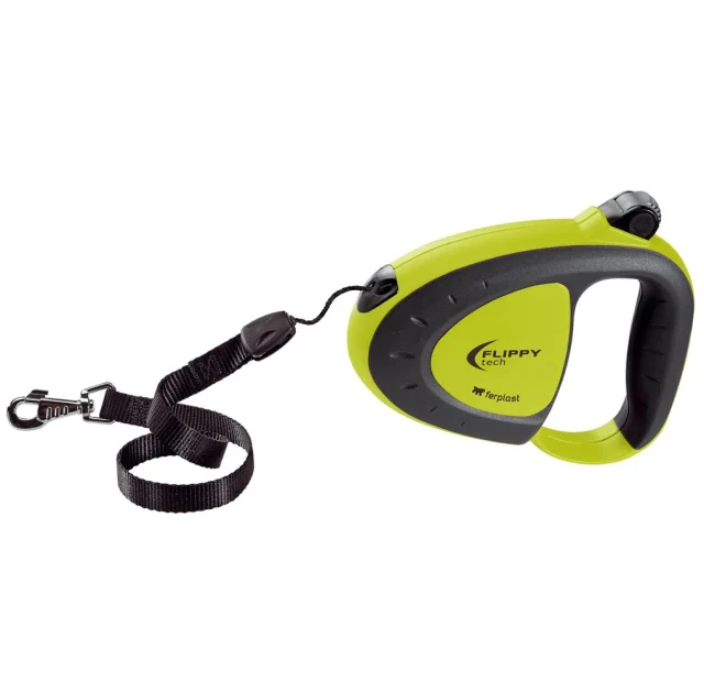 Поводок-рулетка для собак до 50 кг Ferplast Flippy Tech Cord L Green со шнуром, зеленый, 5 м