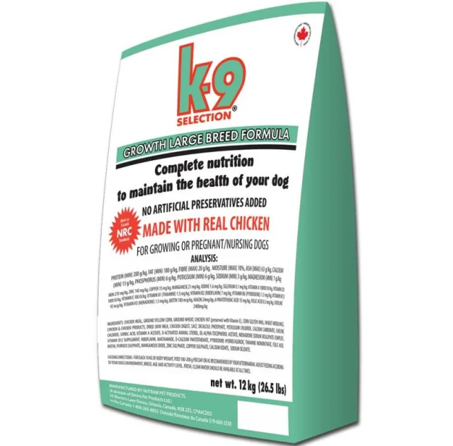 Сухой корм K9 Selection Growth Large Breed Formula для щенков крупных пород, 12 кг