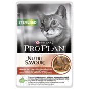 Вологий корм Purina Pro Plan Cat Nutrisavour Sterilised для стерилізованих котів, з яловичиною, 85 г