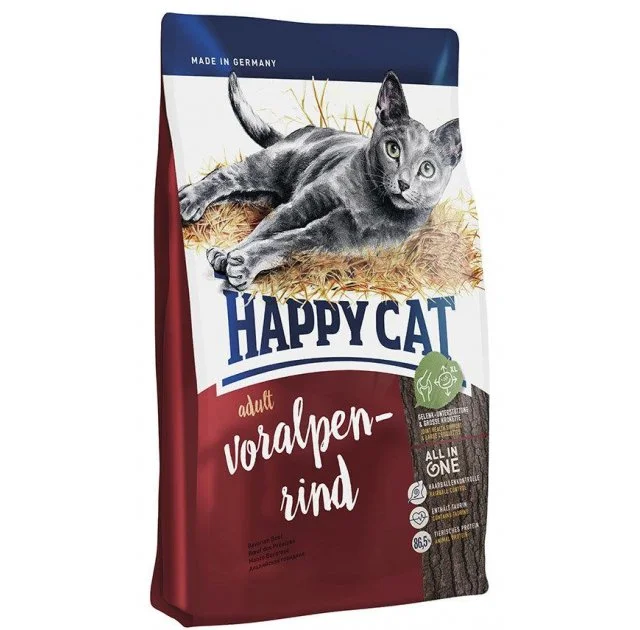 Сухой корм Happy Cat Supreme Adult Voralpen-Rind для взрослых кошек, с говядиной, 300 г