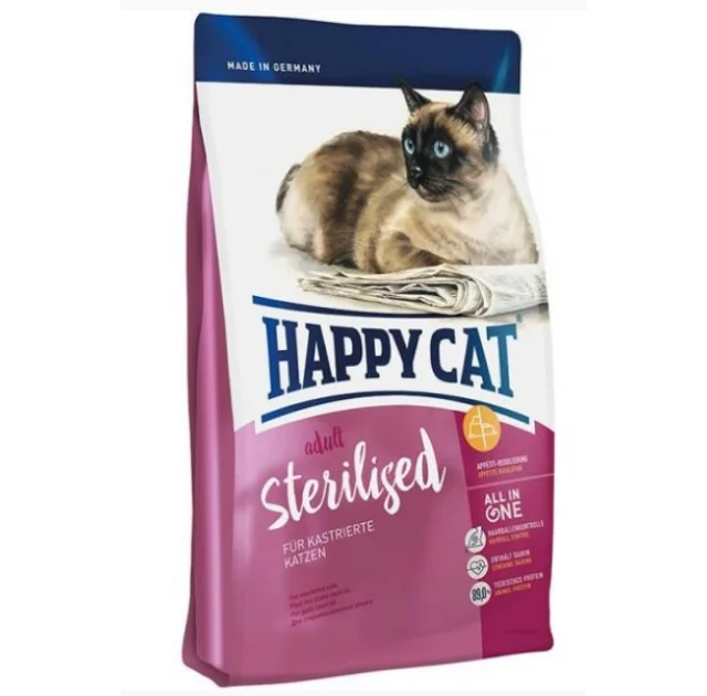 Сухой корм Happy Cat Supreme Adult Sterilised для взрослых стерилизованных кошек и кастрированных котов, с птицей, 10 кг