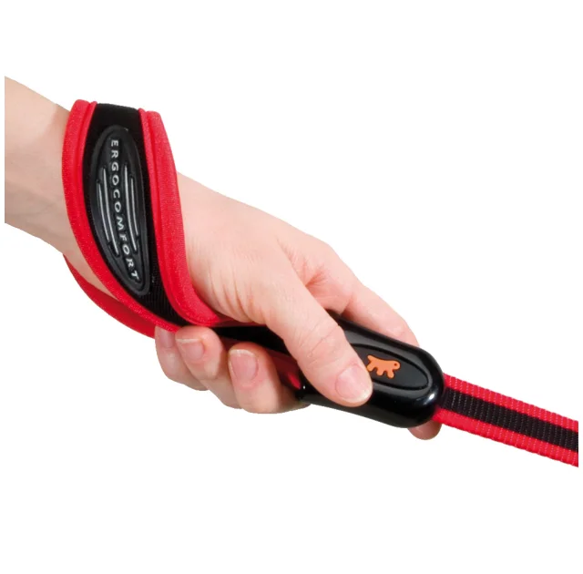 Повідець Ferplast Ergocomfort G25 / 120 Red для собак з ергономічною ручкою на підкладці, 25 мм, 120 см