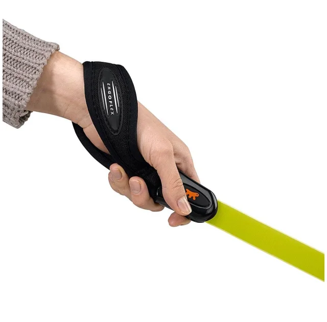 Эластичный поводок с эргономичной ручкой Ferplast Ergoflex G25/110 Green для собак, 25 мм, 110 см