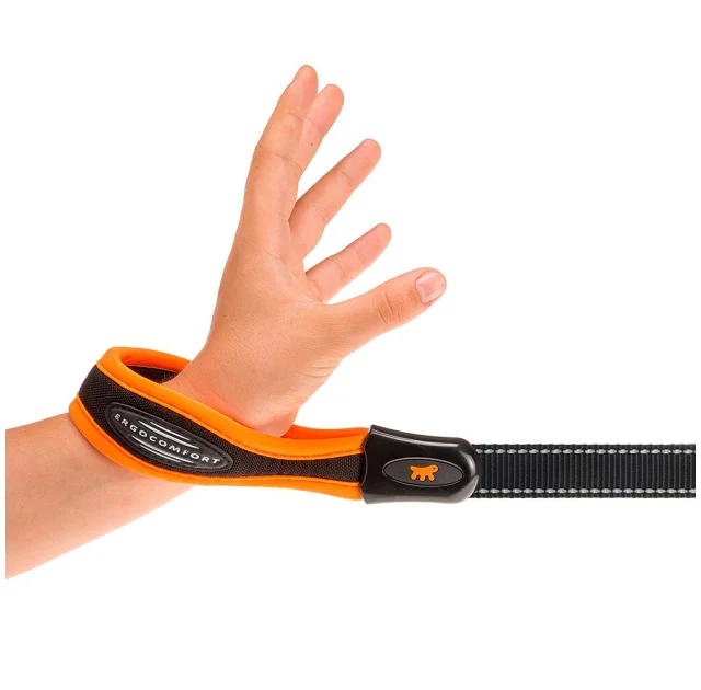 Повідець Ferplast Ergofluo Matic GM25 / 55 Orange для собак з автоматичним карабіном, 25 мм, 55 см