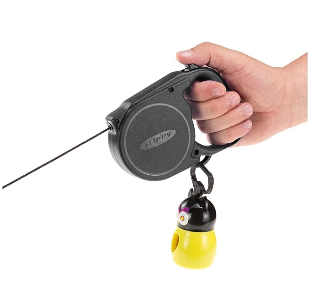 Автоматичний поводок-рулетка для собак до 40 кг Ferplast Flippy Regular Large Black, чорний, 5 м