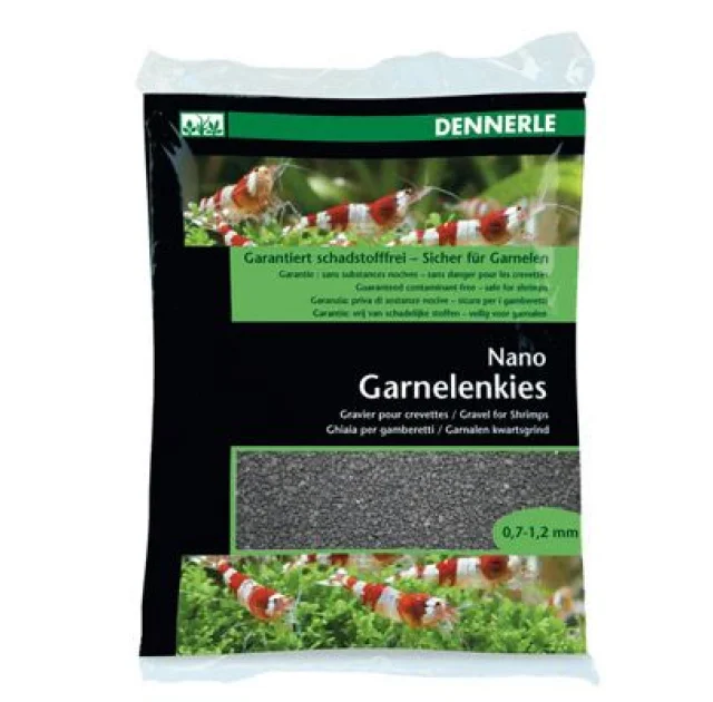 Грунт для мини-аквариумов Dennerle Nano Garnelenkies Sulawesi schwarz, фракция 0,7-1,2 мм, 2 кг