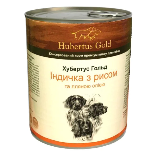 Влажный корм Hubertus Gold для собак, индюшка с рисом, 800 г