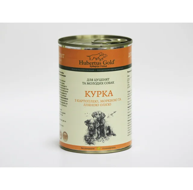 Влажный корм Hubertus Gold для щенков, курица с картошкой и морковкой 400 г
