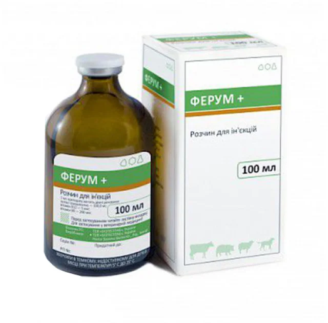 Раствор для инъекций BioTestLab Ферум Плюс при железодефицитной анемии для МРС, собак, 100 мл