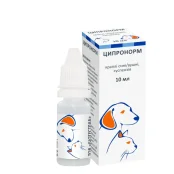 Краплі BioTestLab Ціпронорм при інфекційно-запальних захворюваннях очей і вух для собак і котів, 10 мл