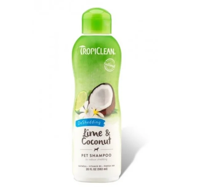 Шампунь TropiClean Deshedding Lime & Coconut "Лайм и кокос" для собак и кошек, 592 мл