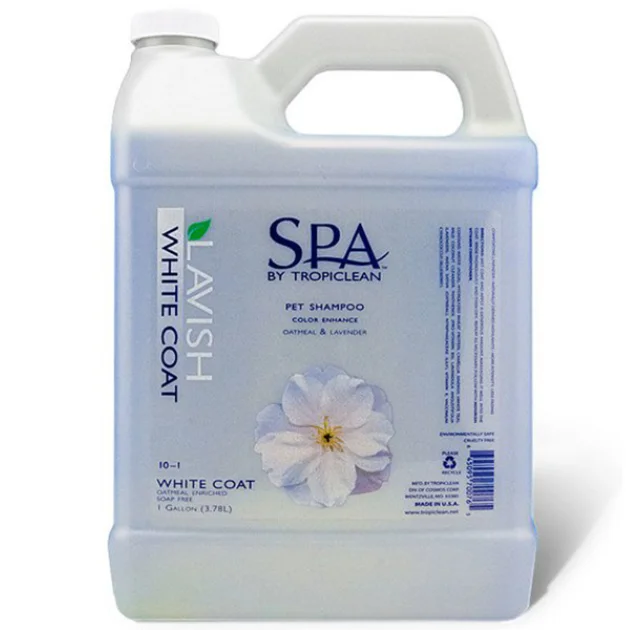 Шампунь TropiClean SPA White Coat для белой шерсти для собак и кошек, 3,8 л