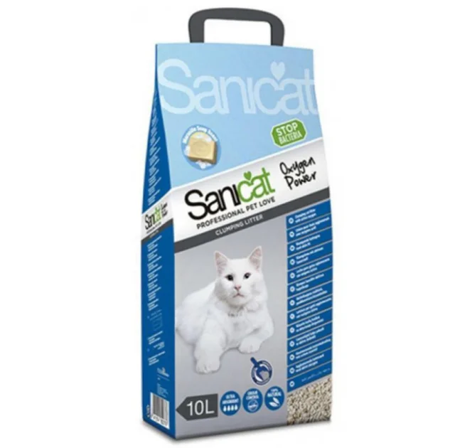 Комкующий наполнитель Sanicat Clean Oxygen для кошачьего туалета с ароматом марсельского мыла, 10 л (6,2 кг)