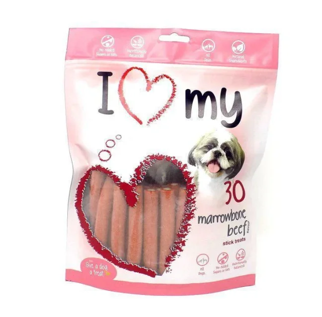 М'ясні ласощі I Love My Dog рулетики для цуценят і собак, зі смаком яловичини 600 г, 30 шт