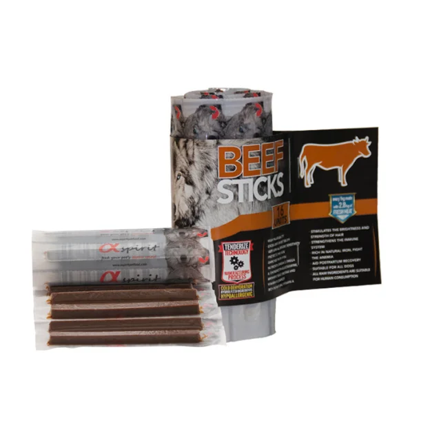 Полувлажное лакомство для собак Alpha Spirit DOG Sticks Beef, палочки с говядиной, 16 шт, 160 г