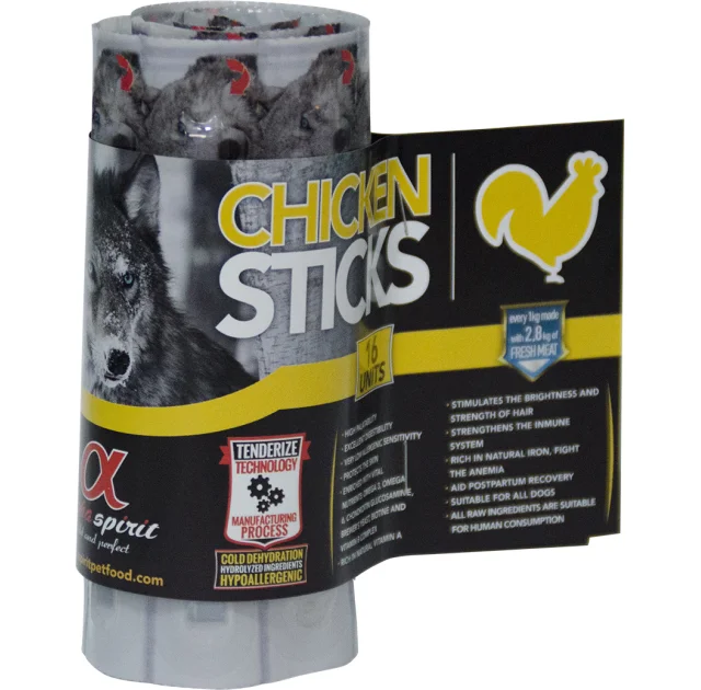 Полувлажное лакомство для собак Alpha Spirit DOG Sticks Chicken, палочки с курицей, 16 шт, 160 г