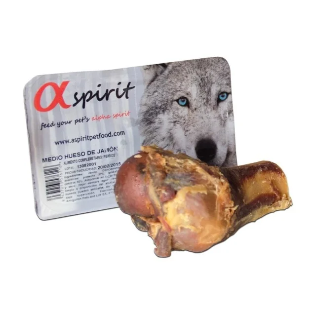 Жевательная кость половинка Alpha Spirit Ham Bone Half для взрослых собак средних и крупных пород, 16 - 17 см