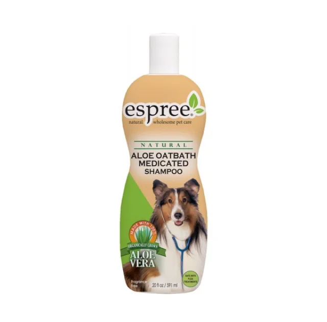 Шампунь Espree Aloe Oatbath Medicated с протеинами овса и алоэ вера для проблемной кожи у собак, 591 мл