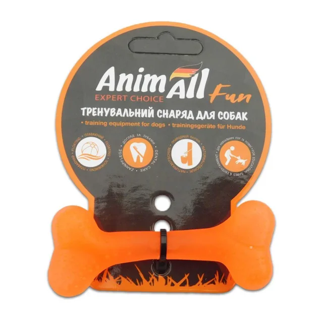 Іграшка AnimAll Fun кістка, помаранчева, 8 см