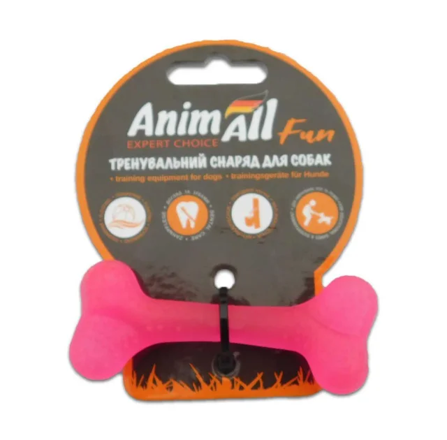 Іграшка AnimAll Fun кістка, коралова, 8 см