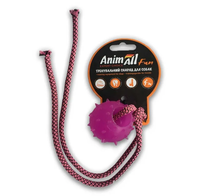 Игрушка AnimAll Fun шар с канатом, фиолетовая, 4 см