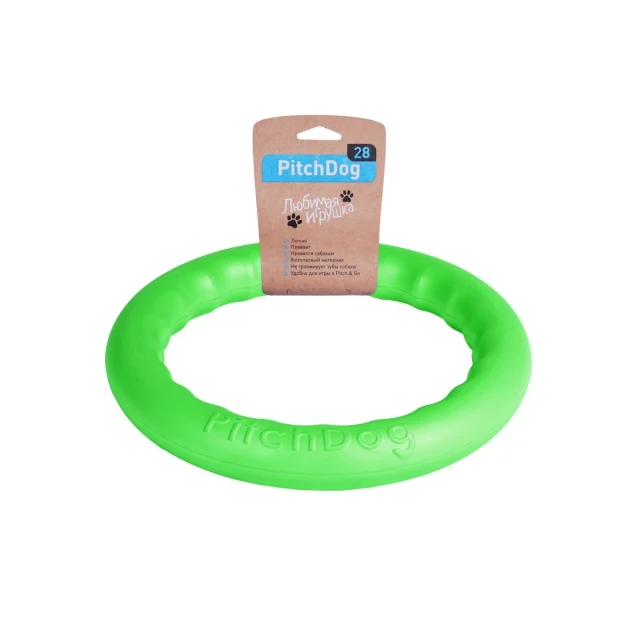 Кольцо для апортировки PitchDog, салатовое, диаметр - 28 см
