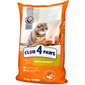 Сухий корм Клуб 4 Лапи Adult Cat Premium для дорослих котів, з кроликом, 14 кг