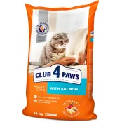 Сухий корм Клуб 4 Лапи Adult Cats Premium для дорослих котів, з лососем, 14 кг
