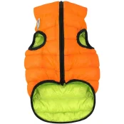 Двусторонняя светящаяся куртка AiryVest Lumi S30 для собак, салатово-оранжевая