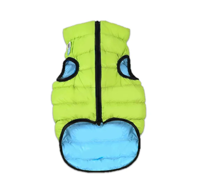 Двостороння світиться куртка AiryVest Lumi M50 для собак, салатово-блакитна