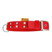 Нейлоновый ошейник Dog Extreme со стразами для собак 40 мм, 46-58 см, красный