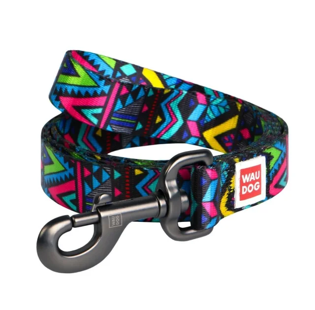Поводок Waudog Nylon с рисунком Инди для собак 15 мм, 122 см