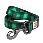 Поводок Waudog Nylon с рисунком Шотландка зеленая для собак 20 мм, 122 см