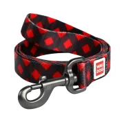 Поводок Waudog Nylon с рисунком Шотландка краснаядля собак 15 мм, 122 см