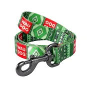 Поводок Waudog Nylon с рисунком Этно зеленый для собак 20 мм, 122 см