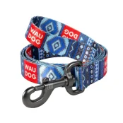 Поводок Waudog Nylon с рисунком Этно синий для собак 25 мм, 122 см