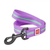 Повідець Світлонакопичувальні Waudog Nylon для собак 15 мм, 122 см, фіолетовий