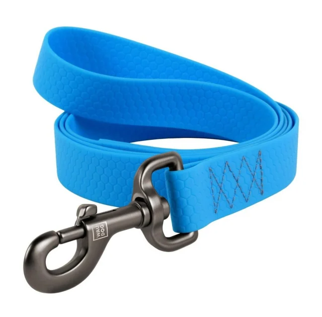 Поводок Waudog Waterproof для собак, водостойкий, 25 мм, 183 cм, голубой