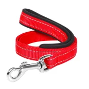 Нейлоновый поводок Dog Extreme с прорезининой ручкой для собак 25 мм, 122 см красный