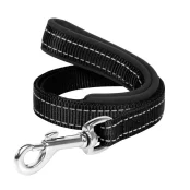 Нейлоновый поводок Dog Extreme с прорезининой ручкой для собак 25 мм, 122 см, черный